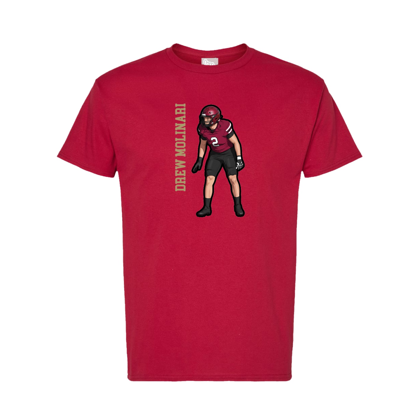 Tee — Name Vertical in Crimson