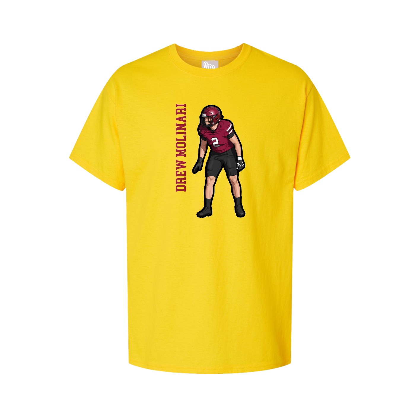 Youth Tee — Name Vertical in Gold