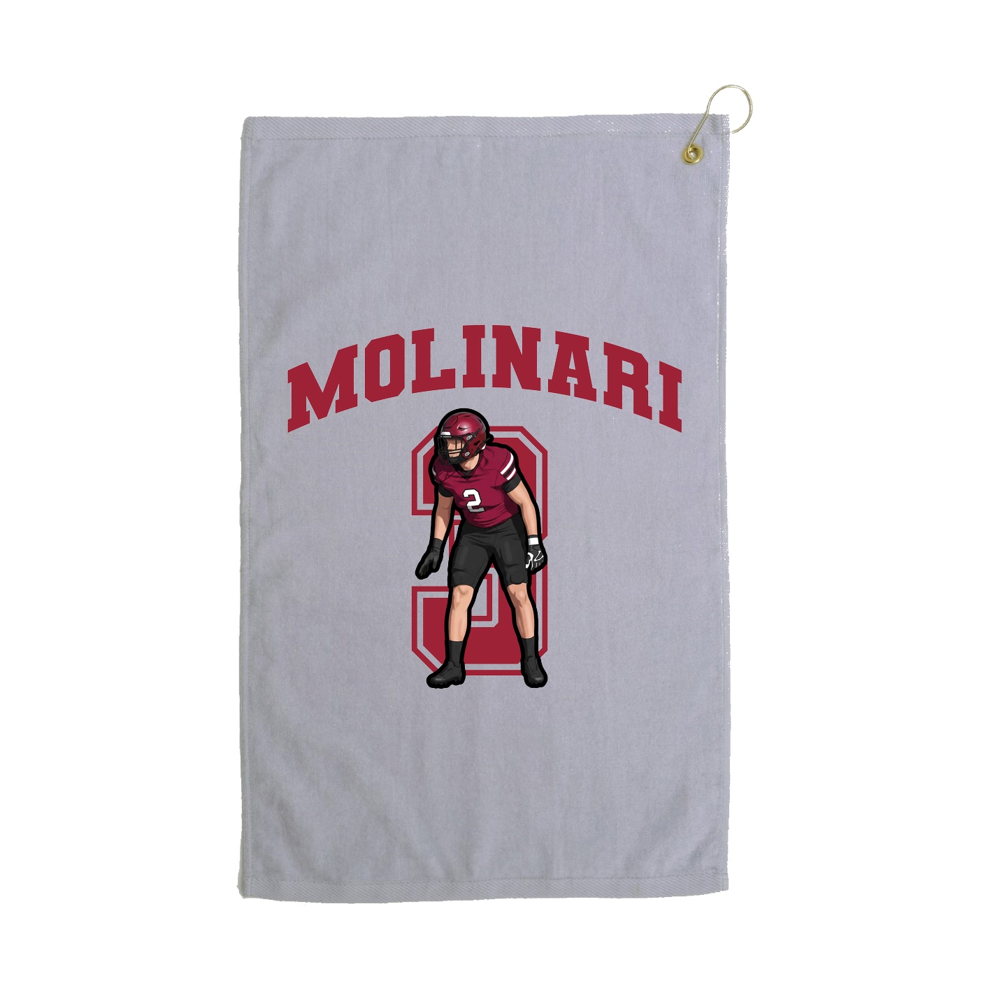 Golf Towel — Number in Grey