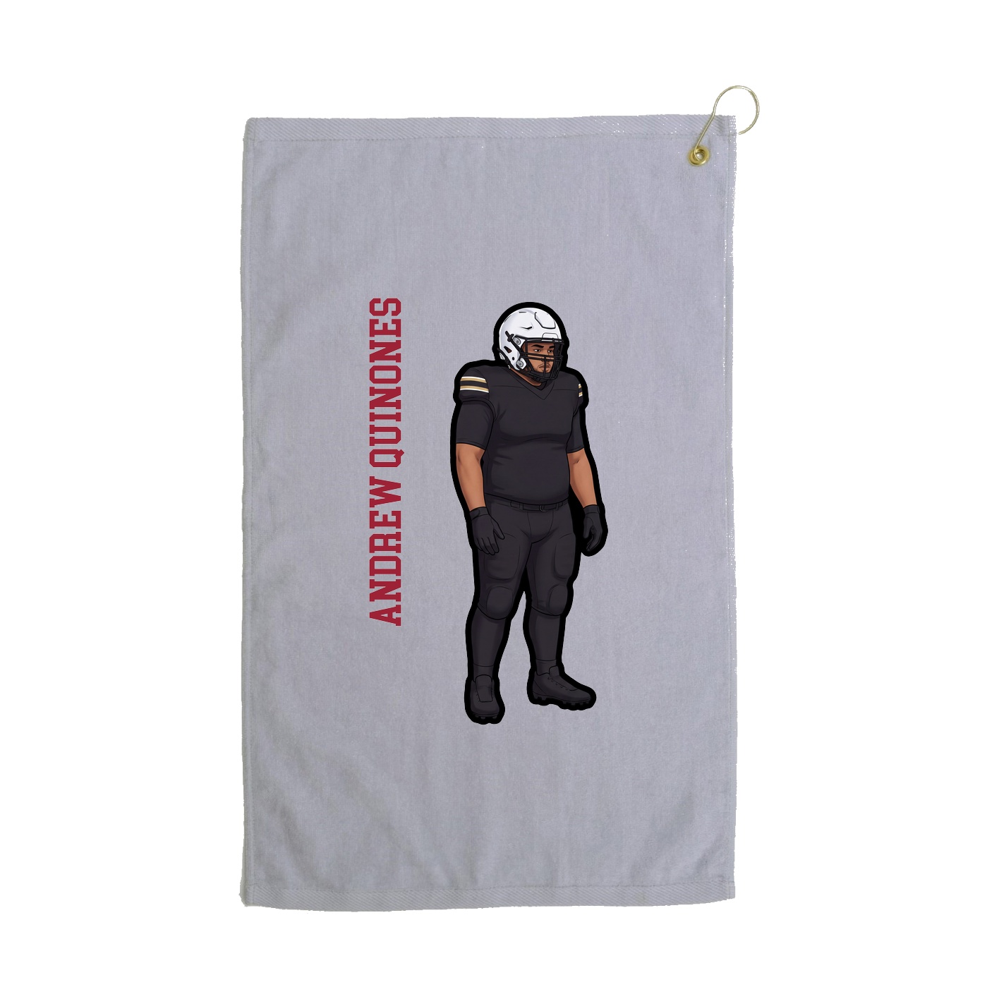 Golf Towel — Name Vertical in Grey