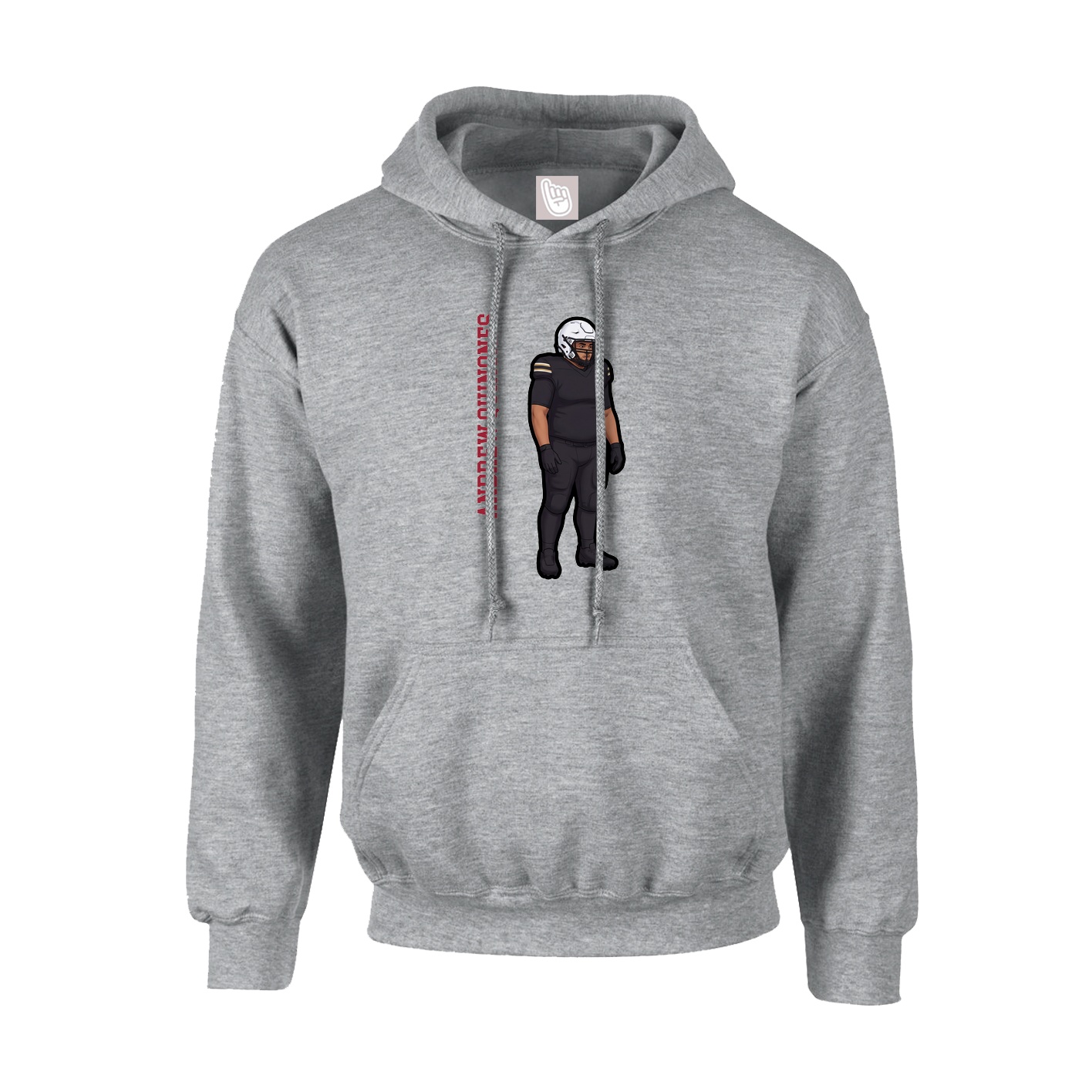Hoodie — Name Vertical in Grey