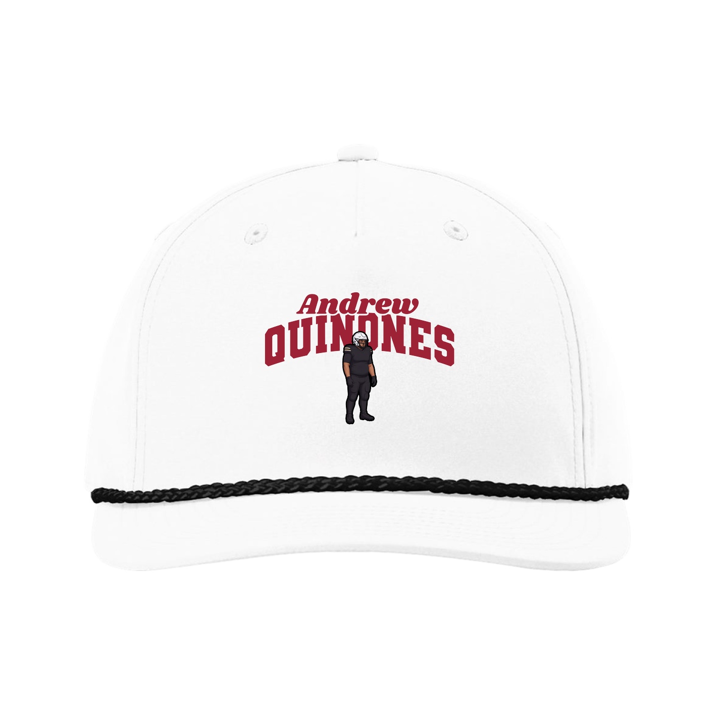 Five-Panel Classic Rope Cap — Signature Arch in White