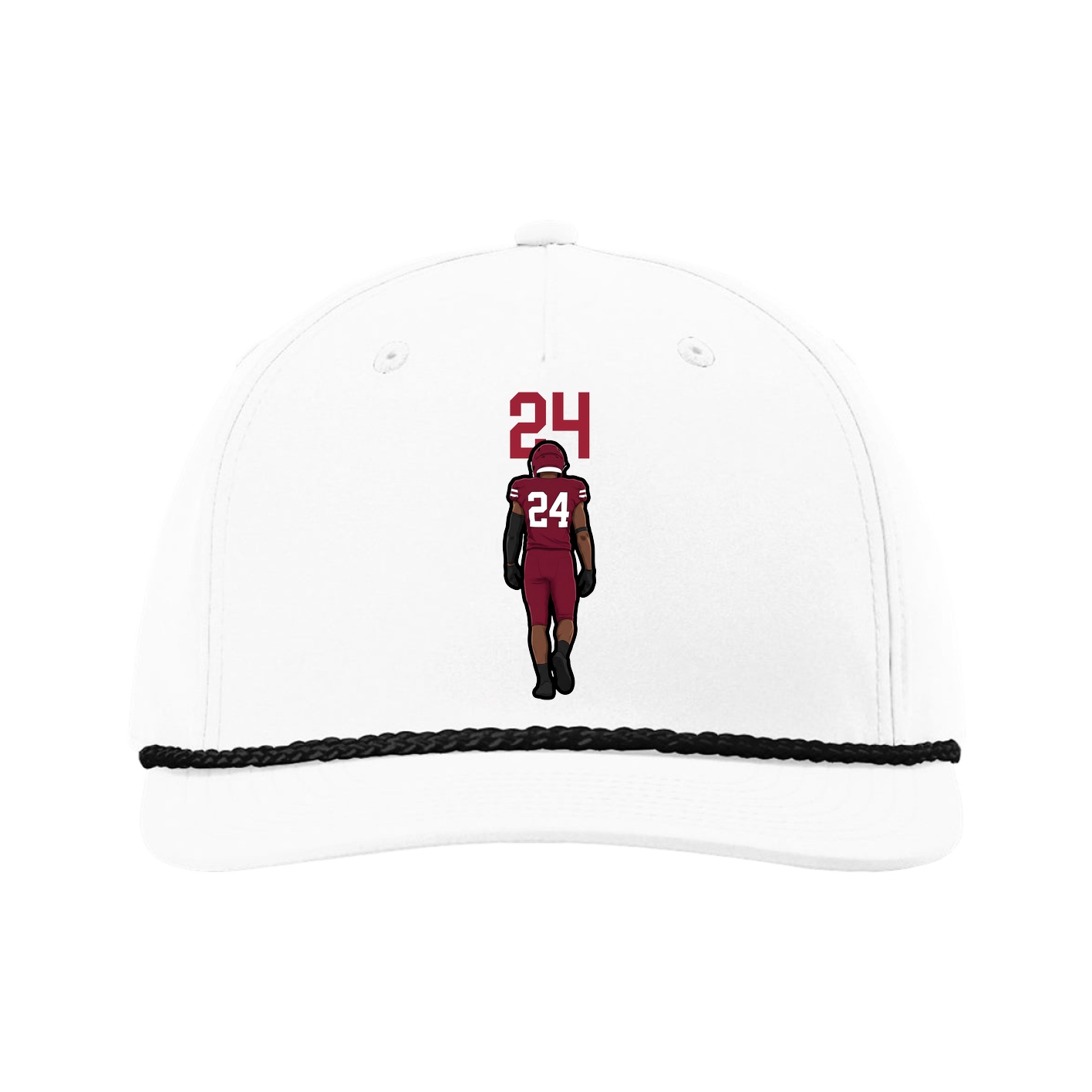 Five-Panel Classic Rope Cap — Number Top in White