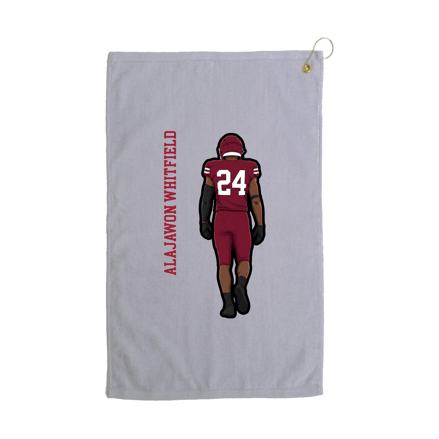 Golf Towel — Name Vertical in Grey