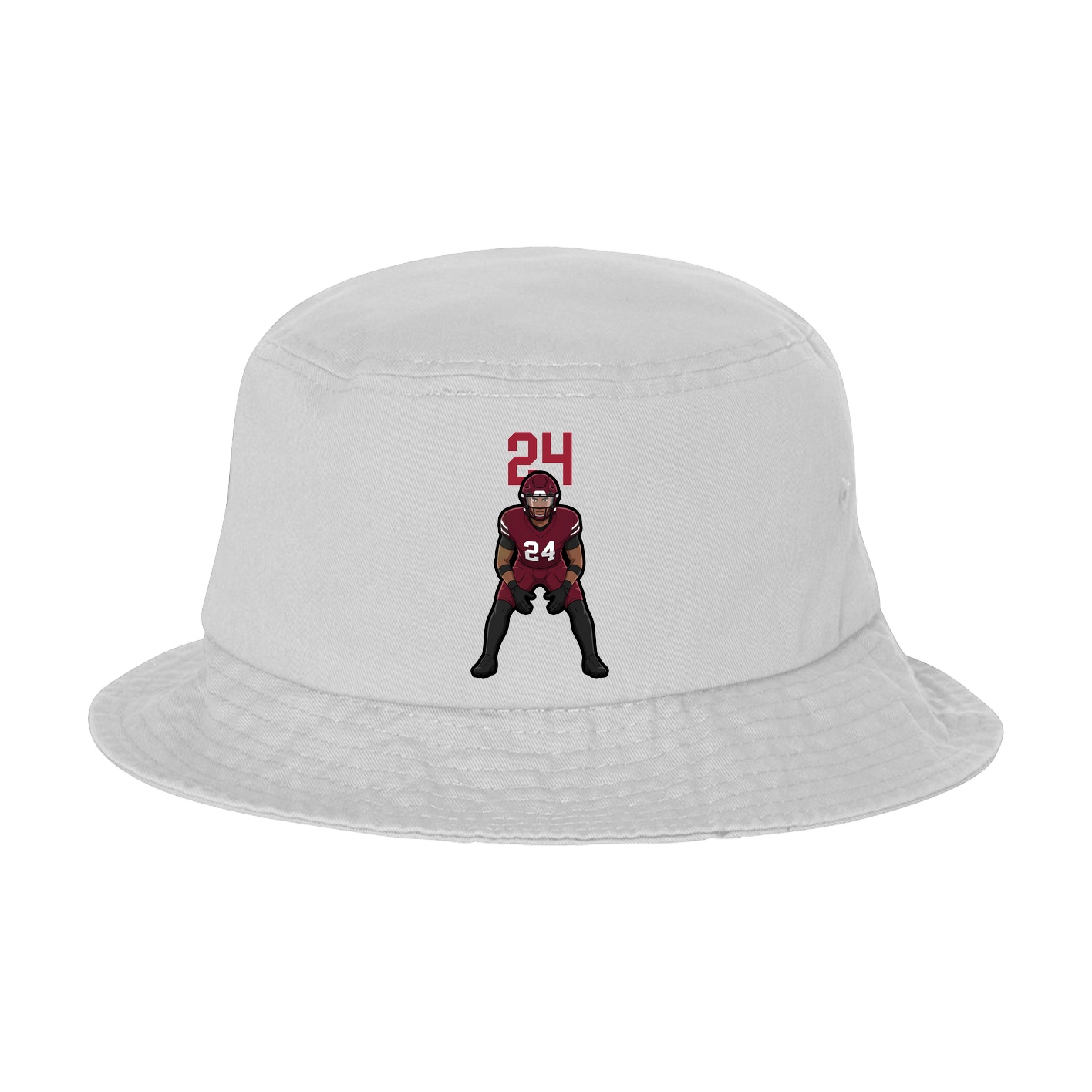 Bucket Cap — Number Top in White
