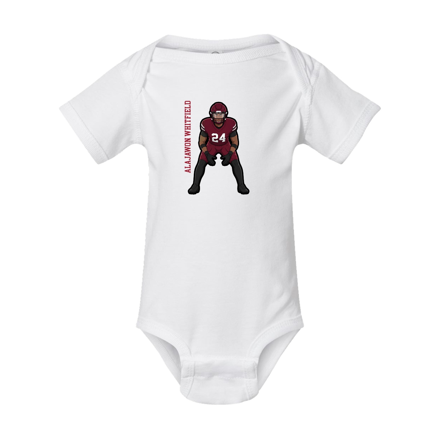 Baby Onesie — Name Vertical in White
