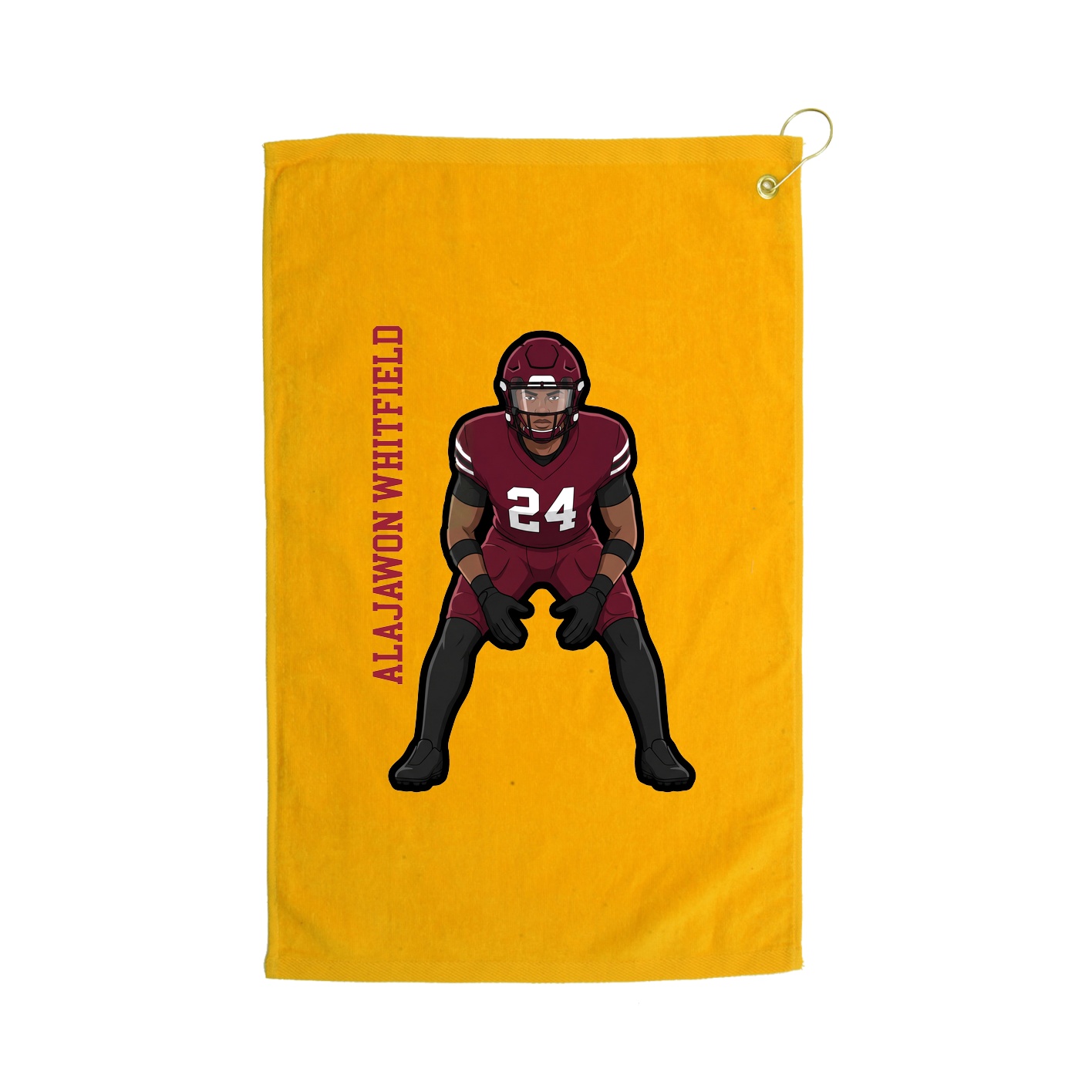 Golf Towel — Name Vertical in Gold
