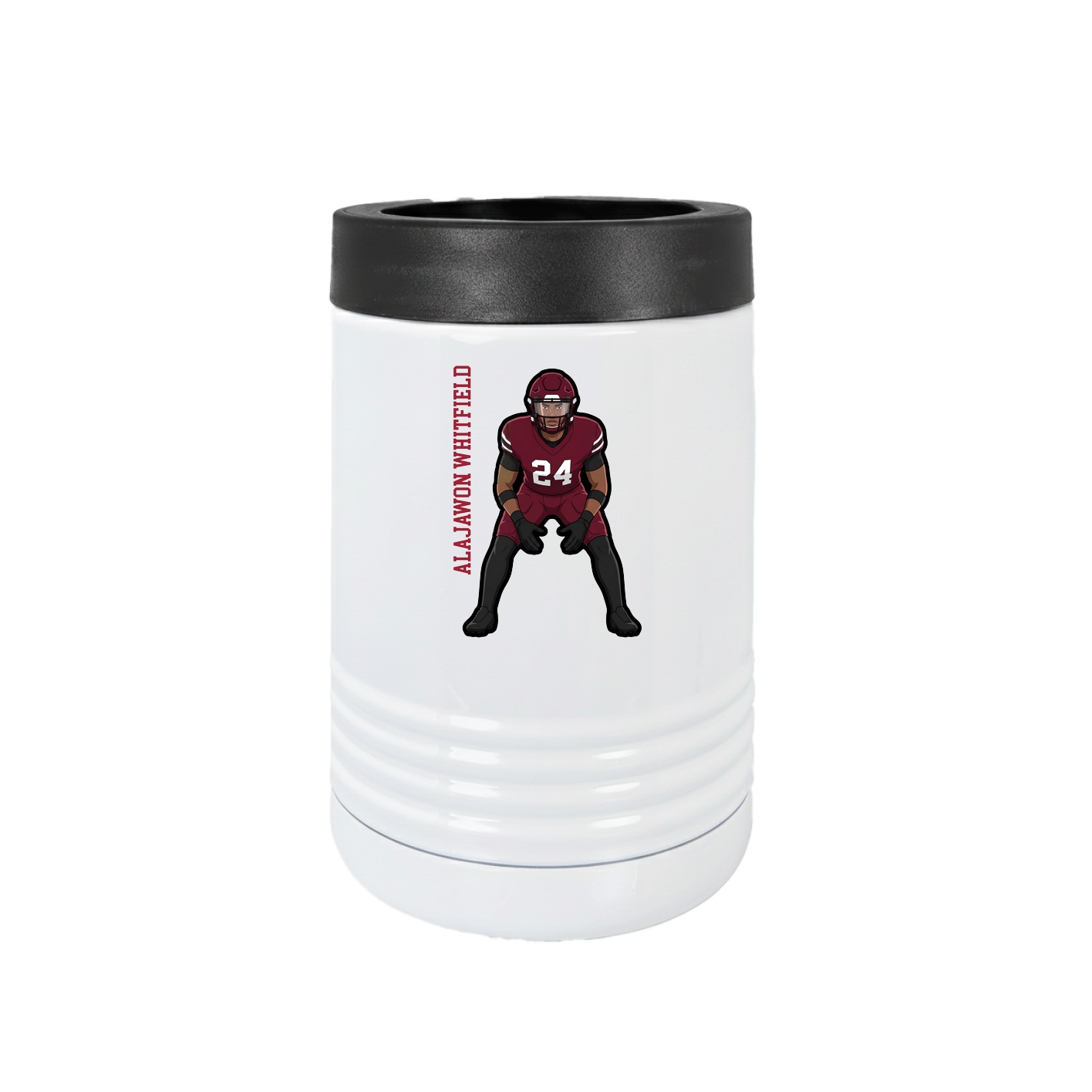 Beverage Holder — Name Vertical in White