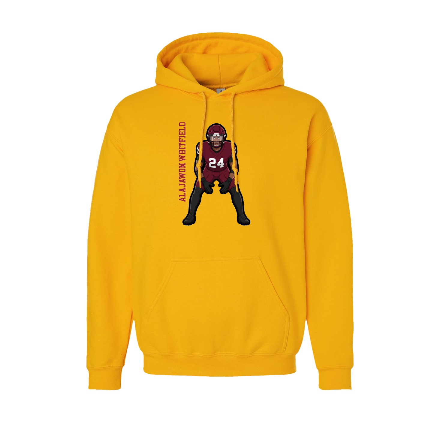 Youth Hoodie — Name Vertical in Gold