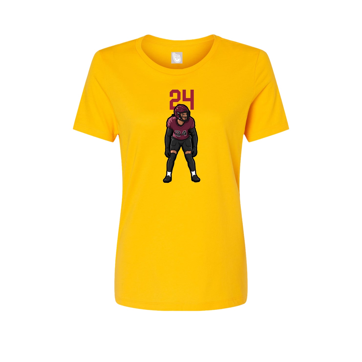 Womens Tee — Number Top in Gold