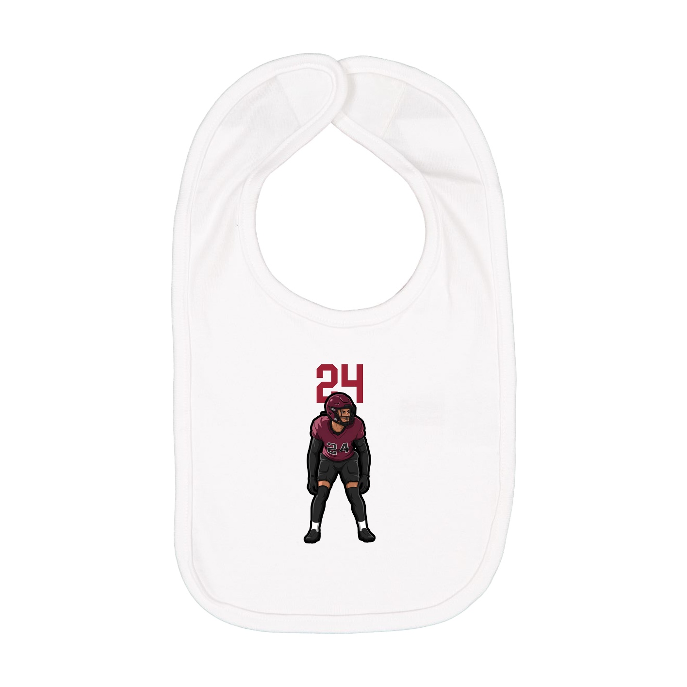 Infant Bib — Number Top in White