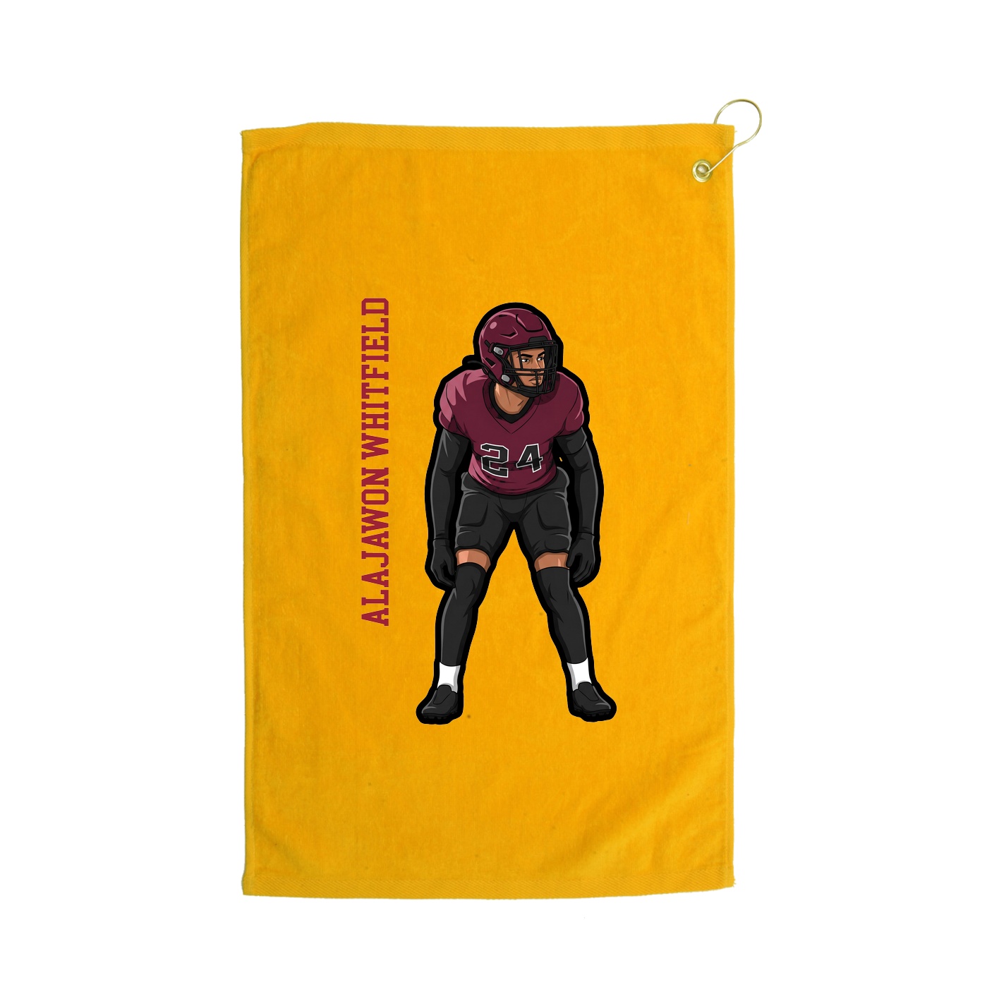 Golf Towel — Name Vertical in Gold