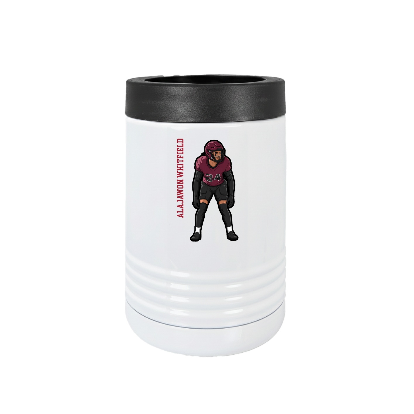 Beverage Holder — Name Vertical in White