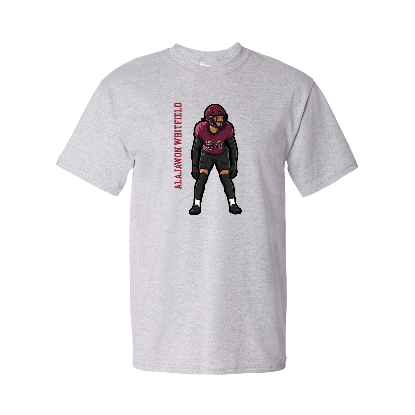 Youth Tee — Name Vertical in Grey