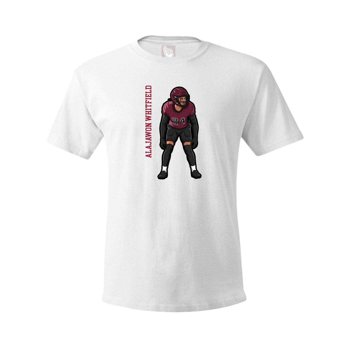 Youth Tee — Name Vertical in White