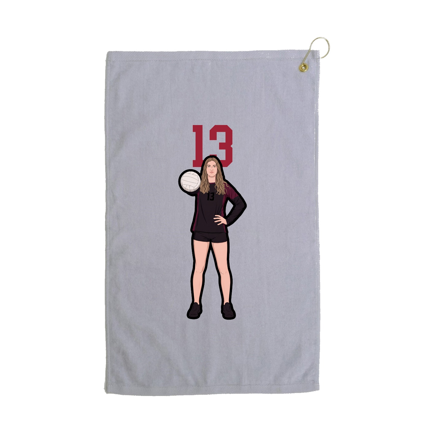 Golf Towel — Number Top in Grey