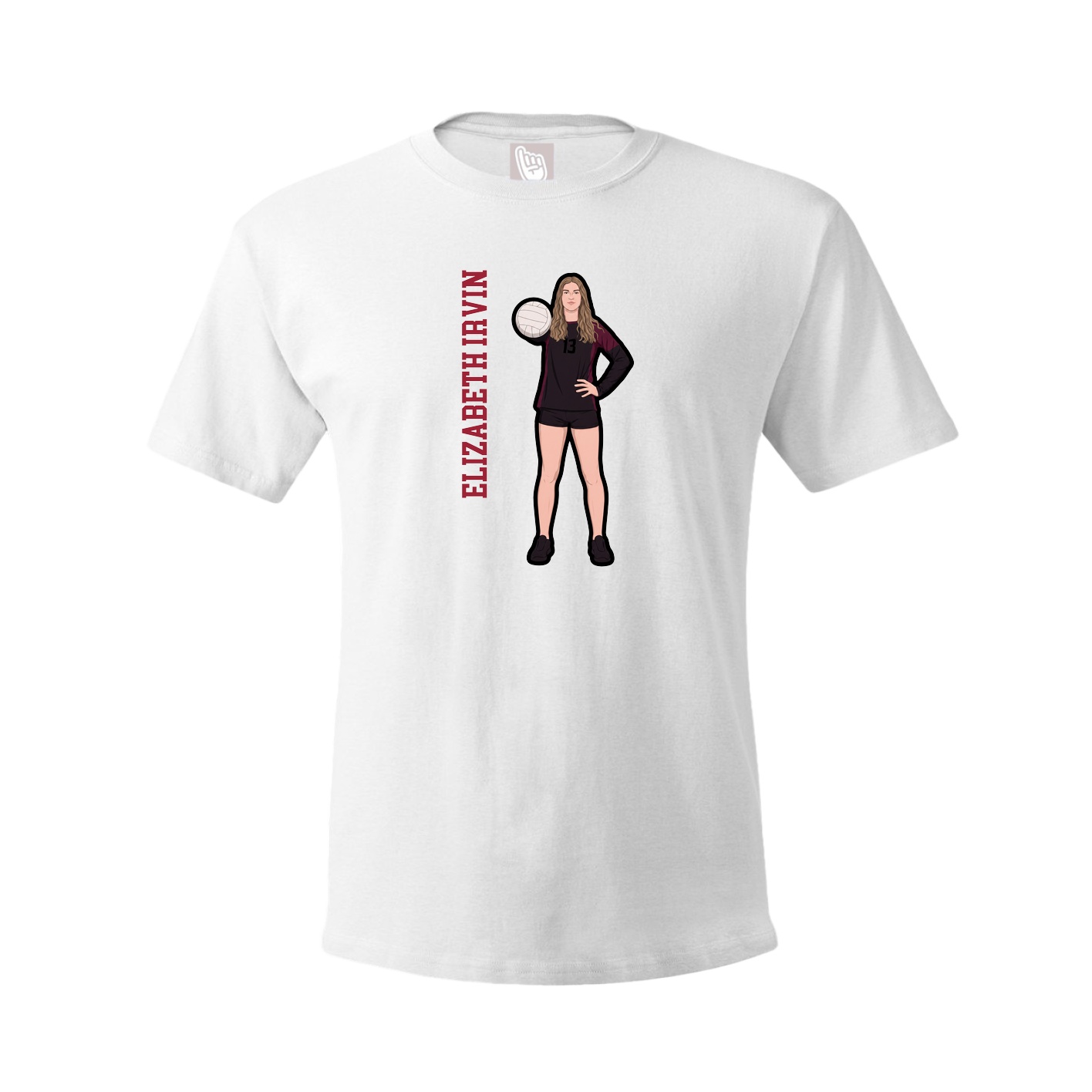 Youth Tee — Name Vertical in White