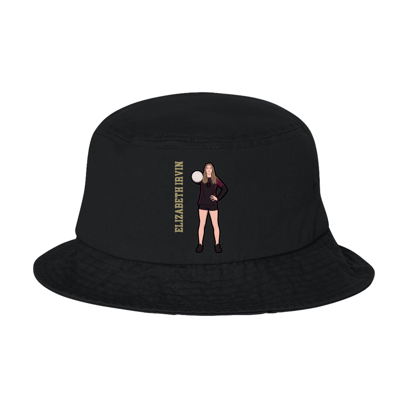Bucket Cap — Name Vertical in Black