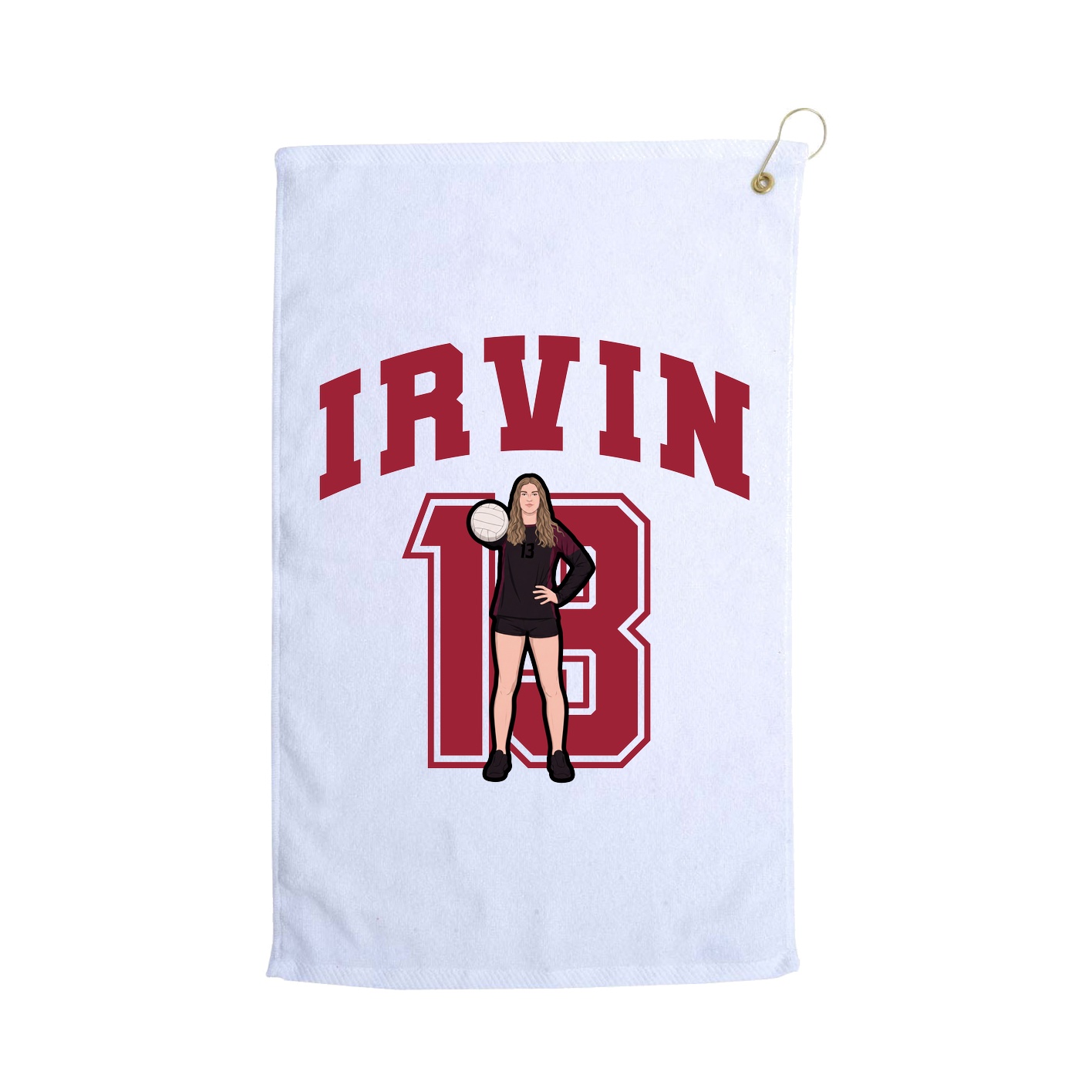 Golf Towel — Number in White