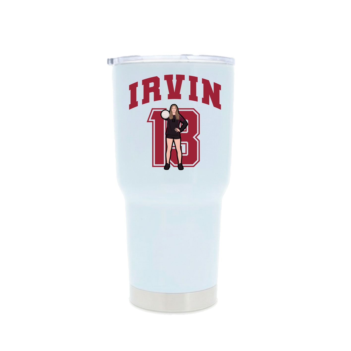 30oz Stainless Steel Tumbler — Number in White