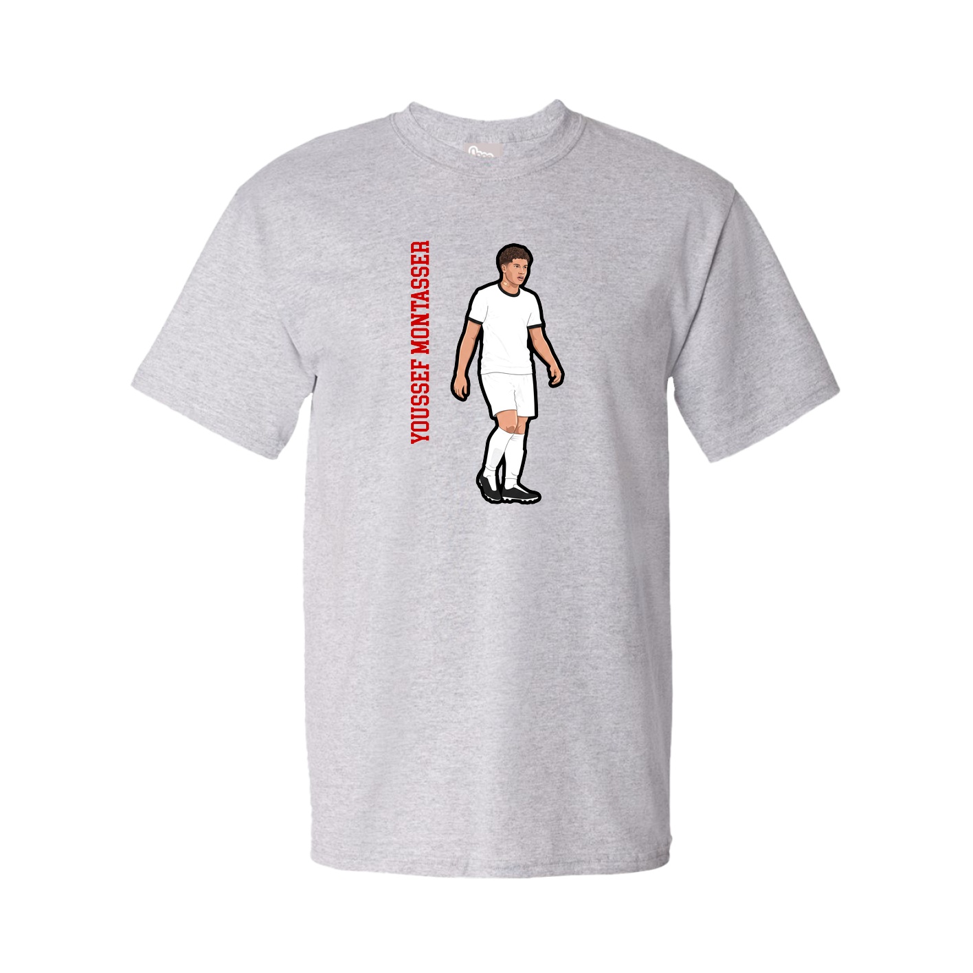 Youth Tee — Name Vertical in Grey