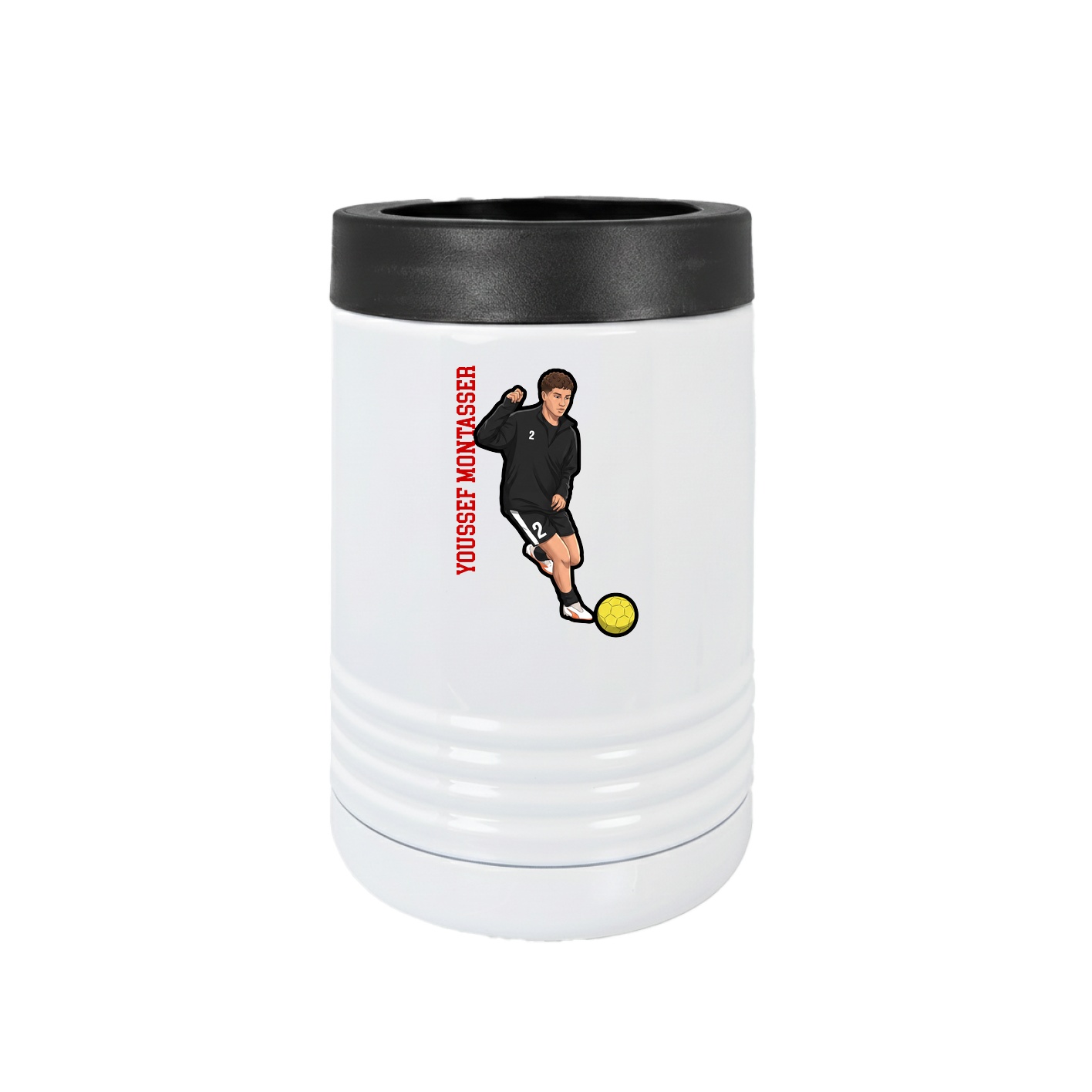 Beverage Holder — Name Vertical in White