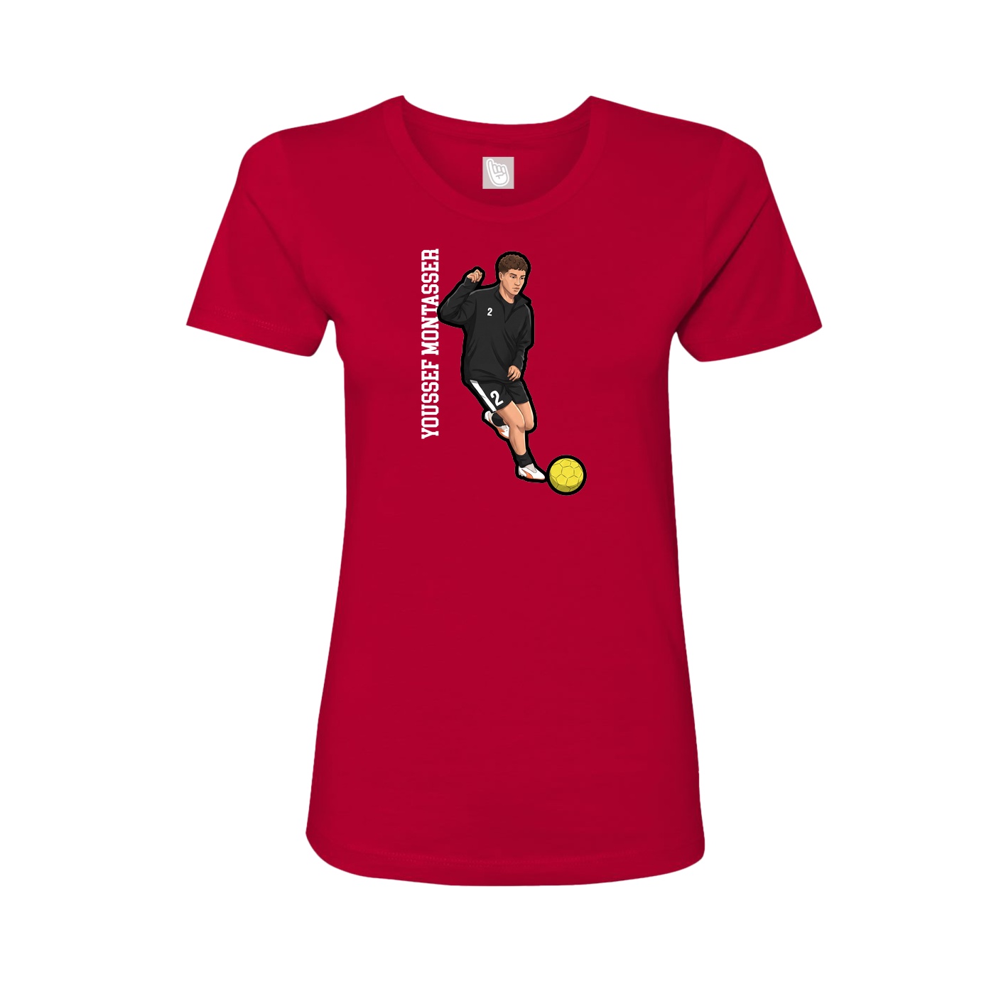 Womens Tee — Name Vertical in Red