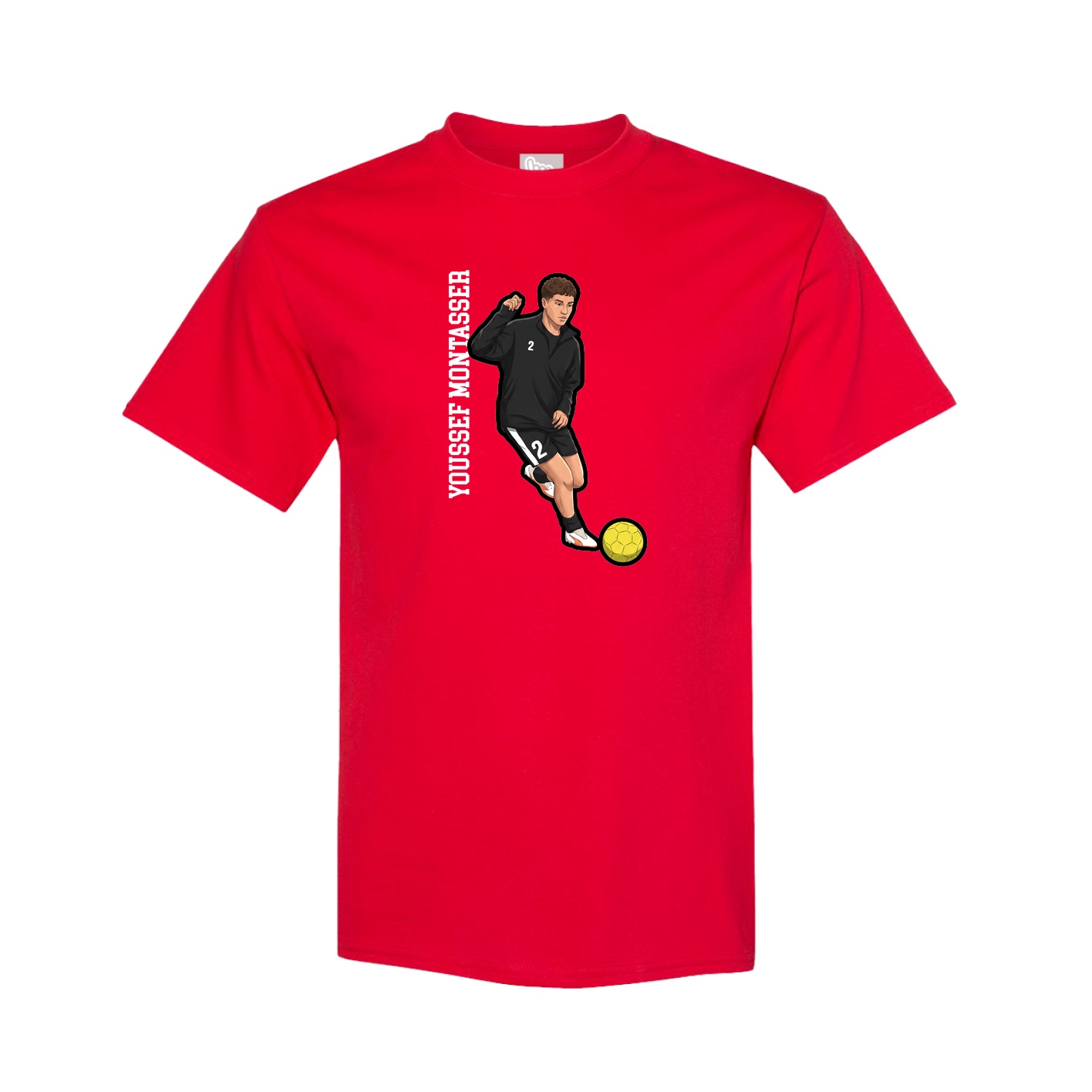 Youth Tee — Name Vertical in Red