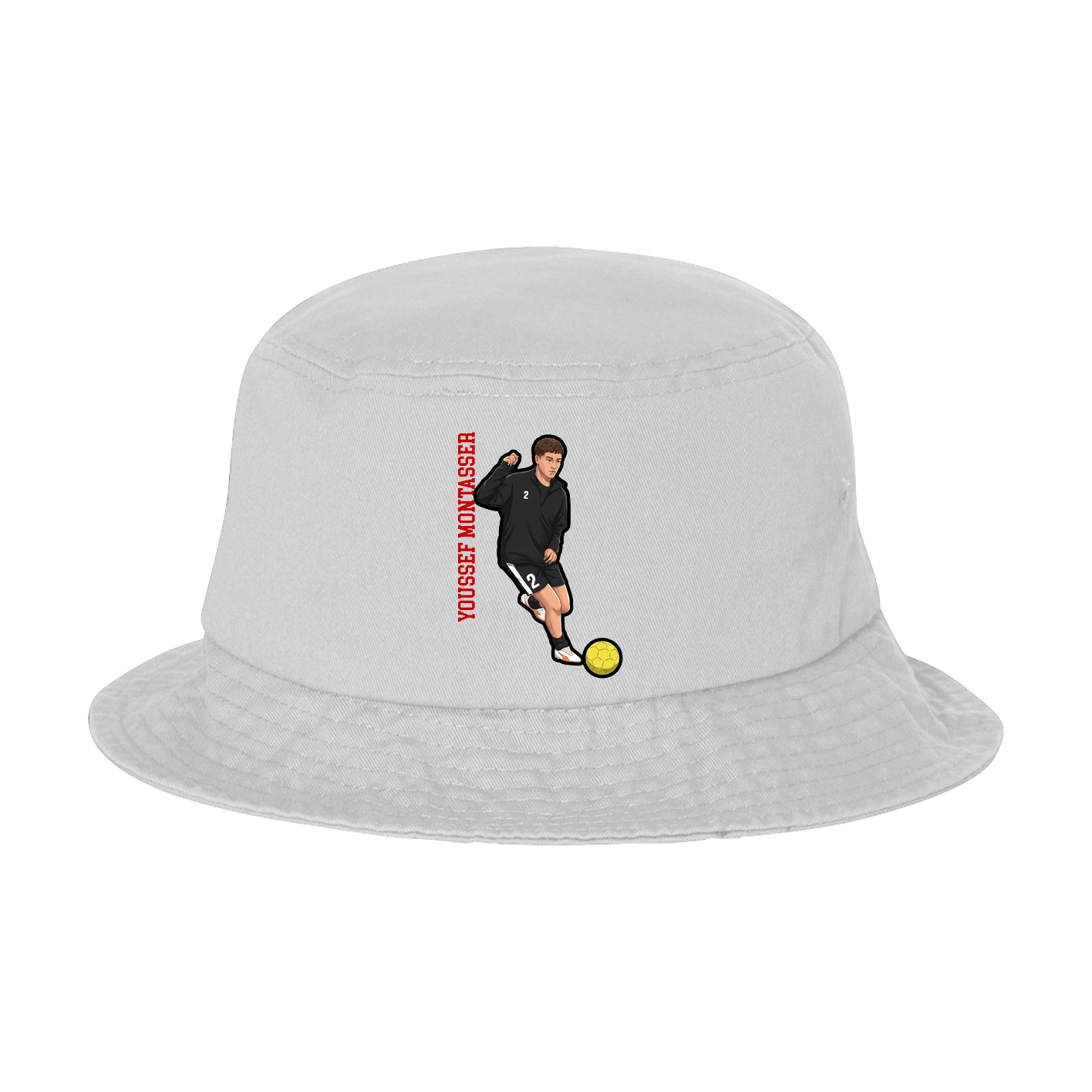 Bucket Cap — Name Vertical in White