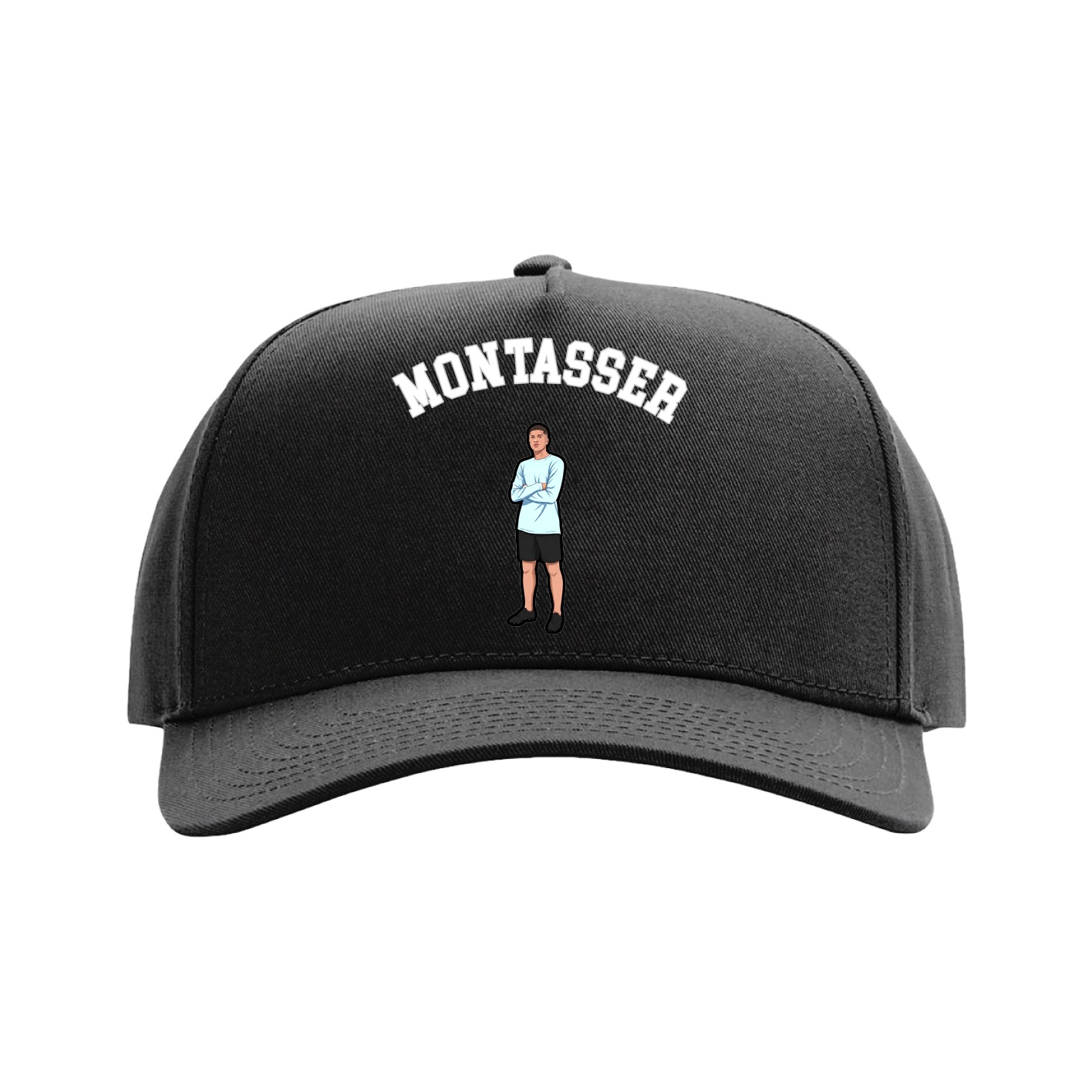 Full Fabric Five-Panel Champ Cap — Shirsey Arch in Black