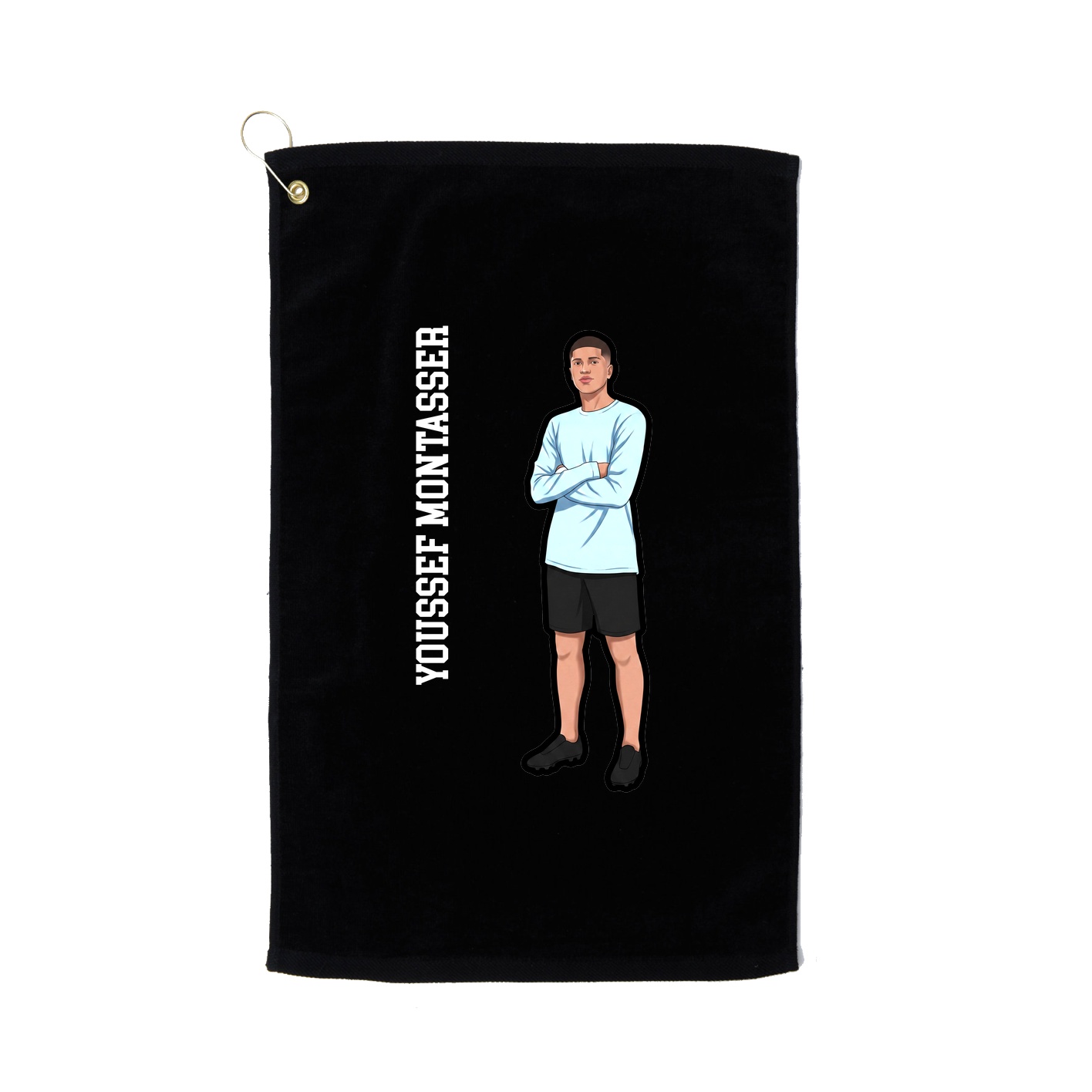 Golf Towel — Name Vertical in Black
