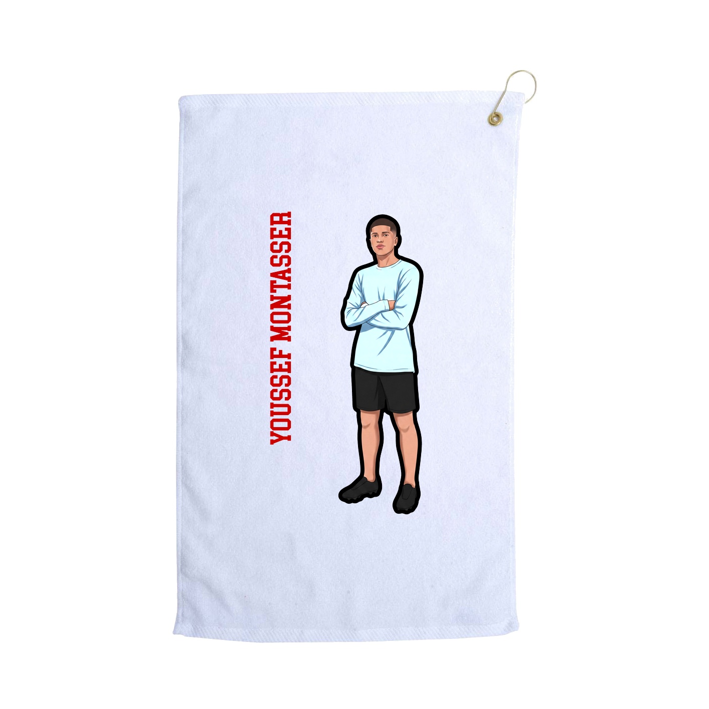 Golf Towel — Name Vertical in White
