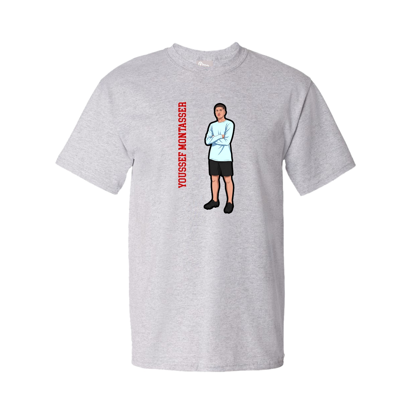 Tee — Name Vertical in Grey