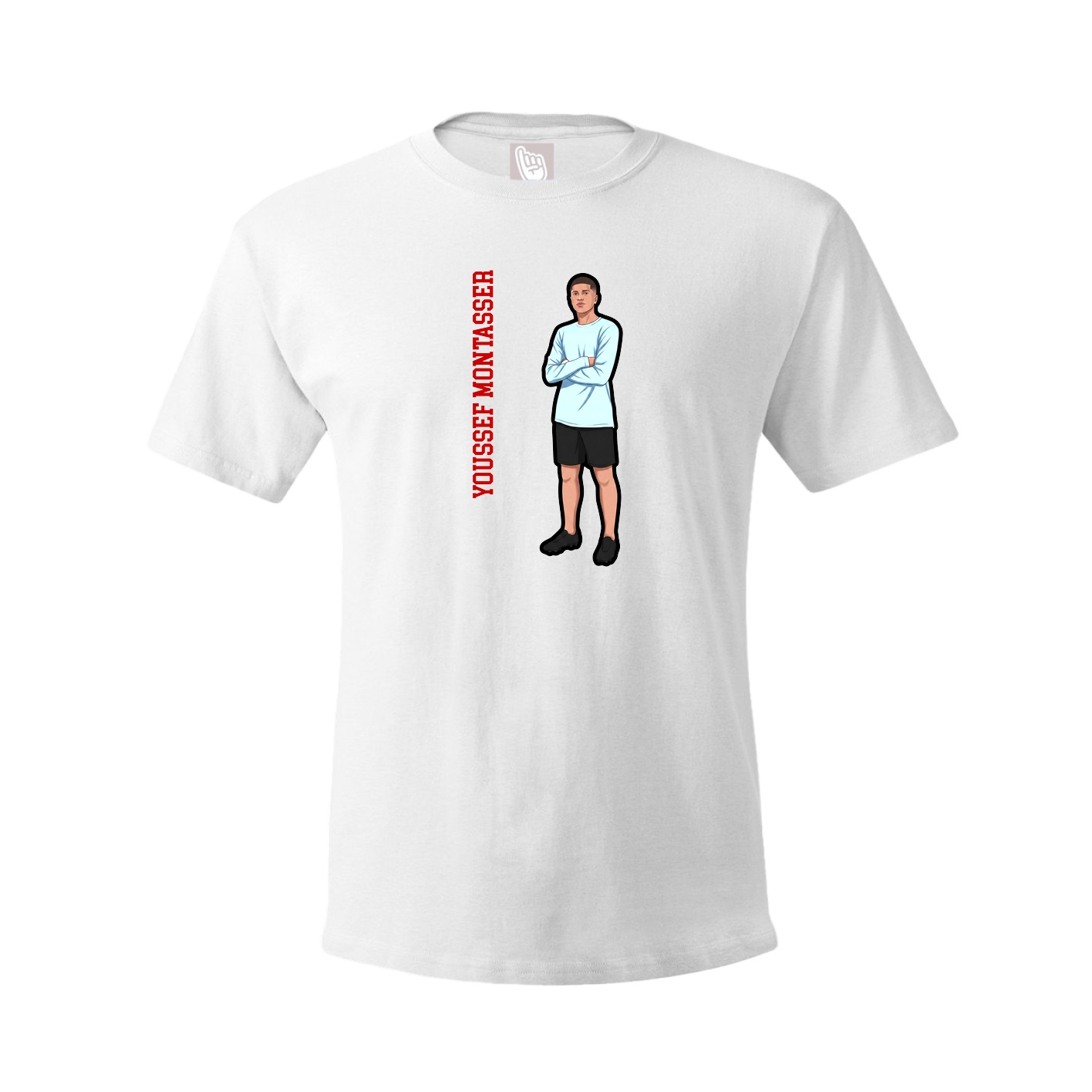 Tee — Name Vertical in White