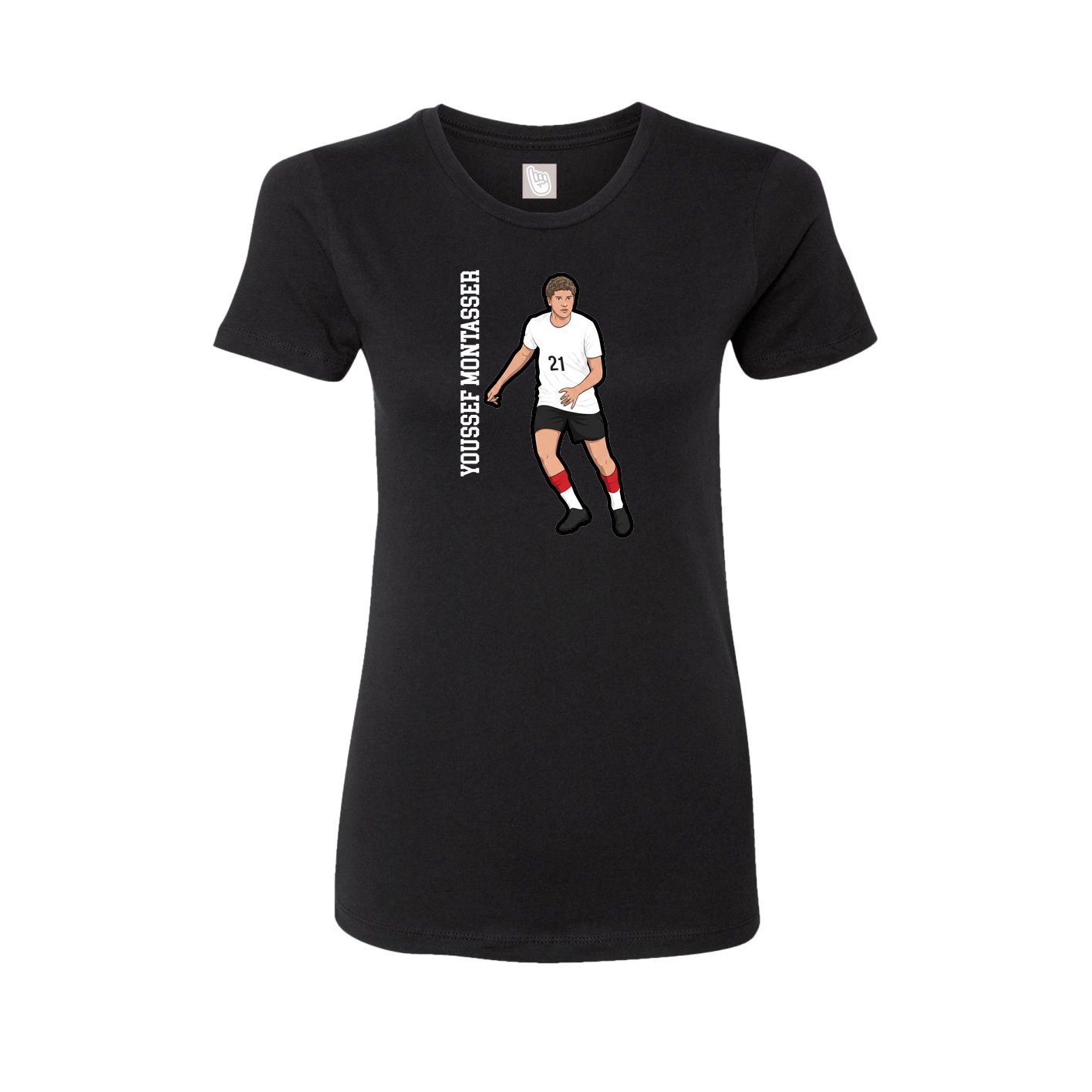 Womens Tee — Name Vertical in Black