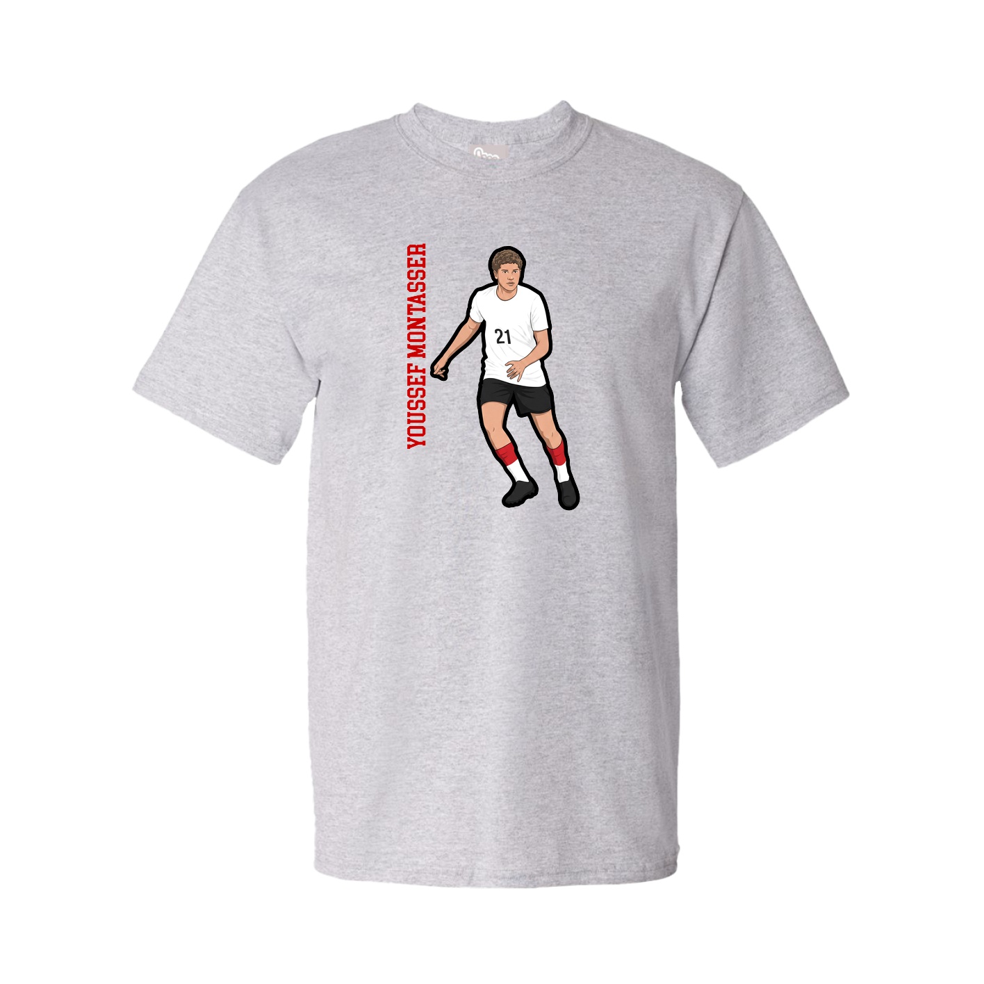 Youth Tee — Name Vertical in Grey