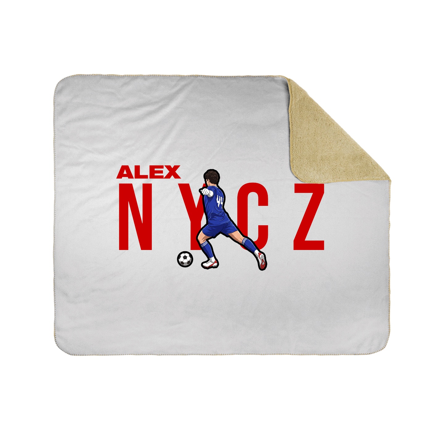 Throw Blanket — Player Name in White