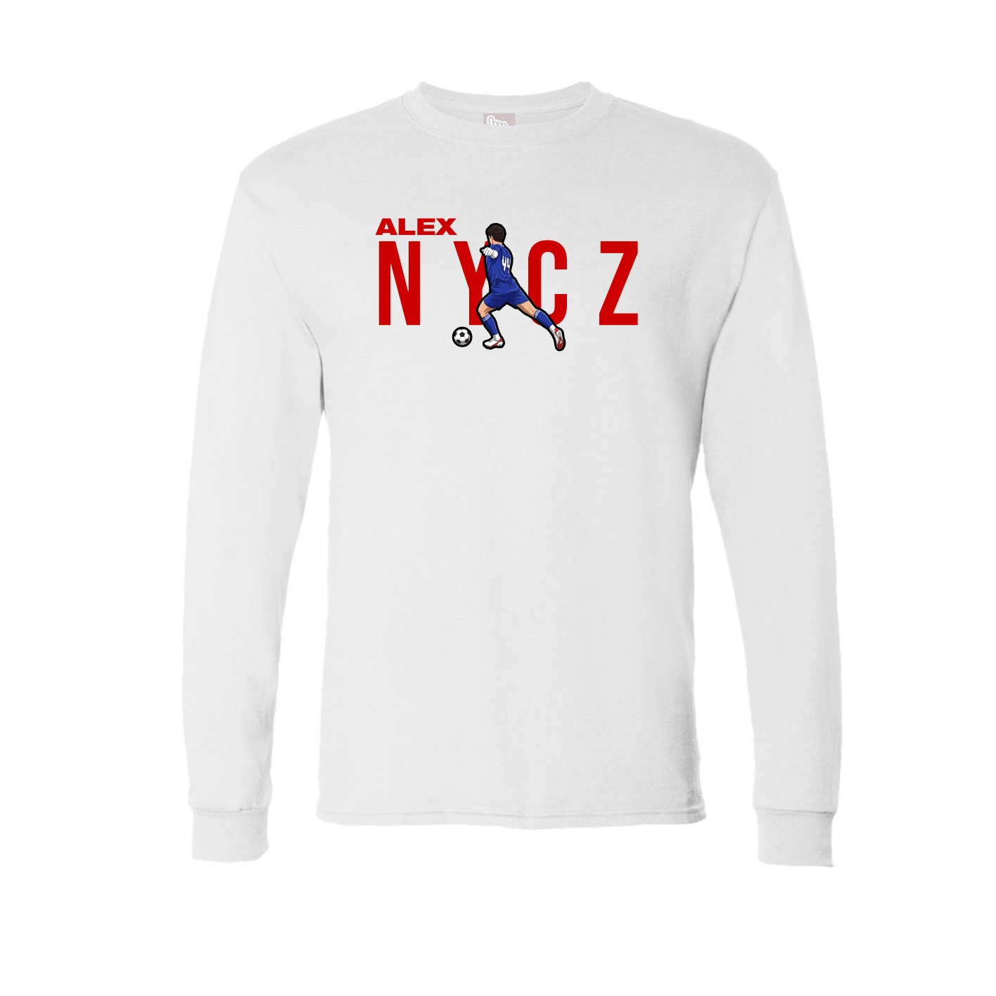 Long Sleeve Tee — Player Name in White