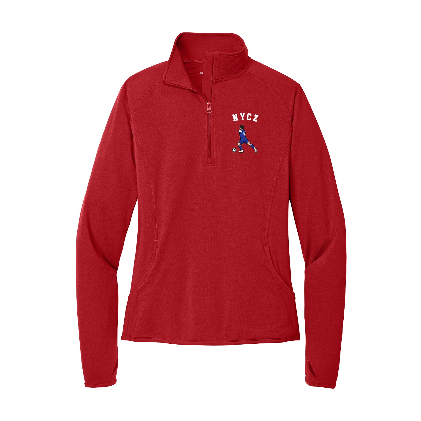 Women's Q-Zip Pullover — Shirsey Arch in Red