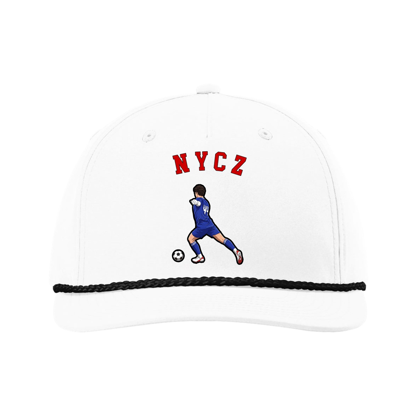 Five-Panel Classic Rope Cap — Shirsey Arch in White