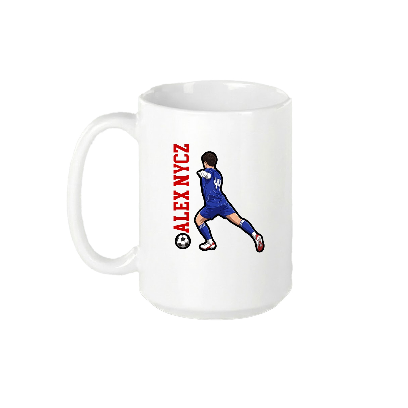 15oz Coffee Mug — Name Vertical in White