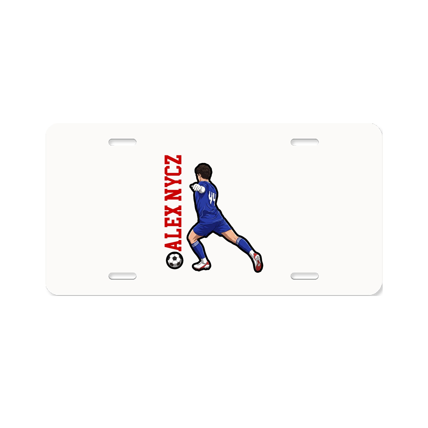 License Plate — Name Vertical in Classic