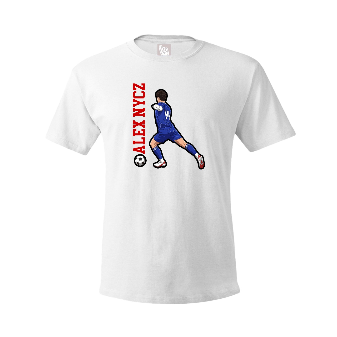 Tee — Name Vertical in White