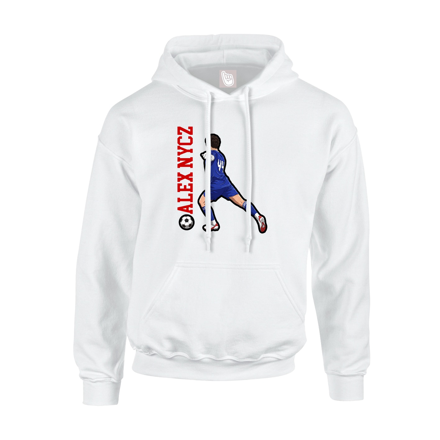 Hoodie — Name Vertical in White