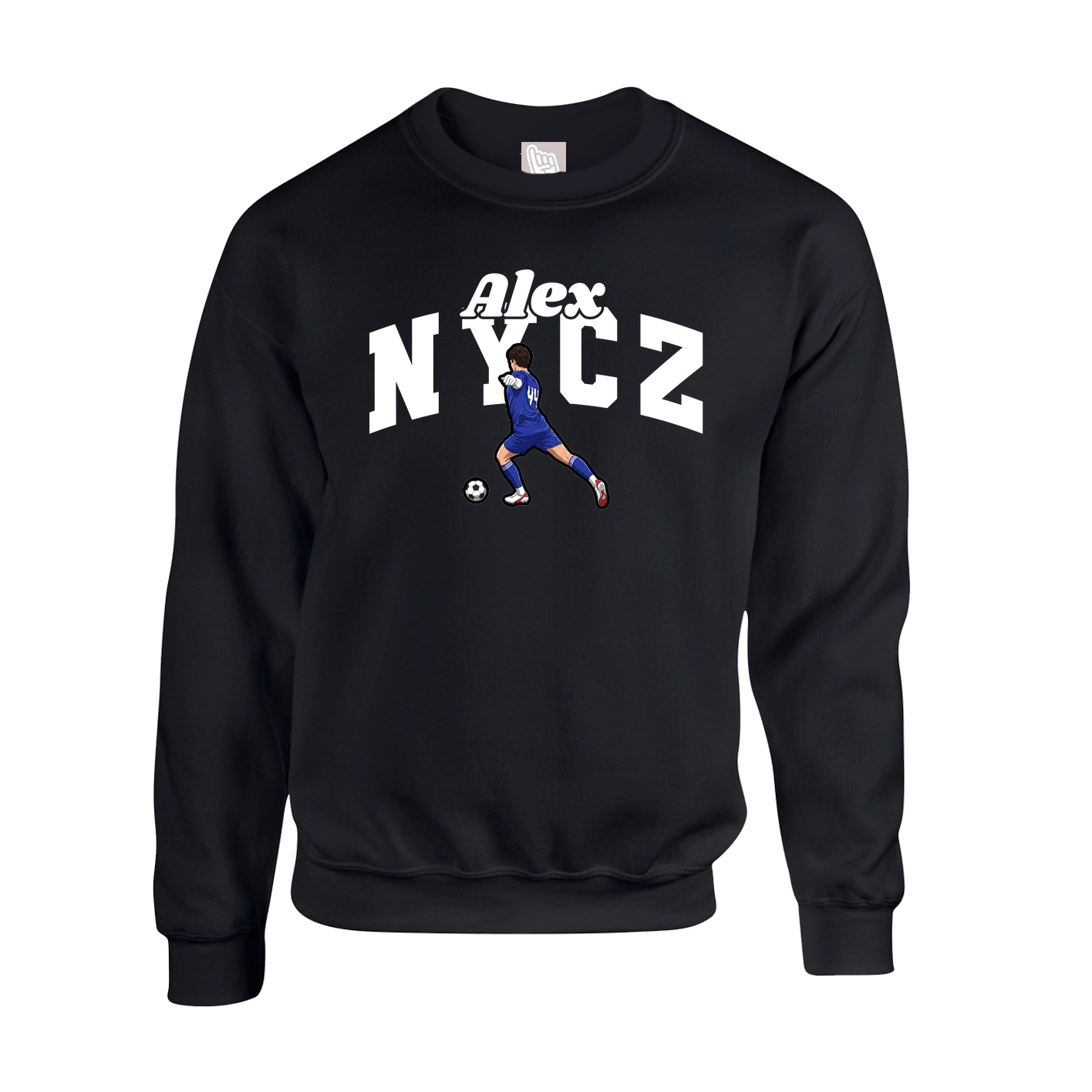 Fleece Crew — Signature Arch in Black