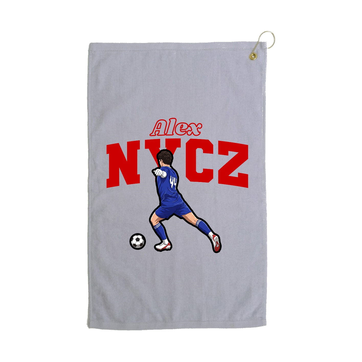 Golf Towel — Name Arch in Grey