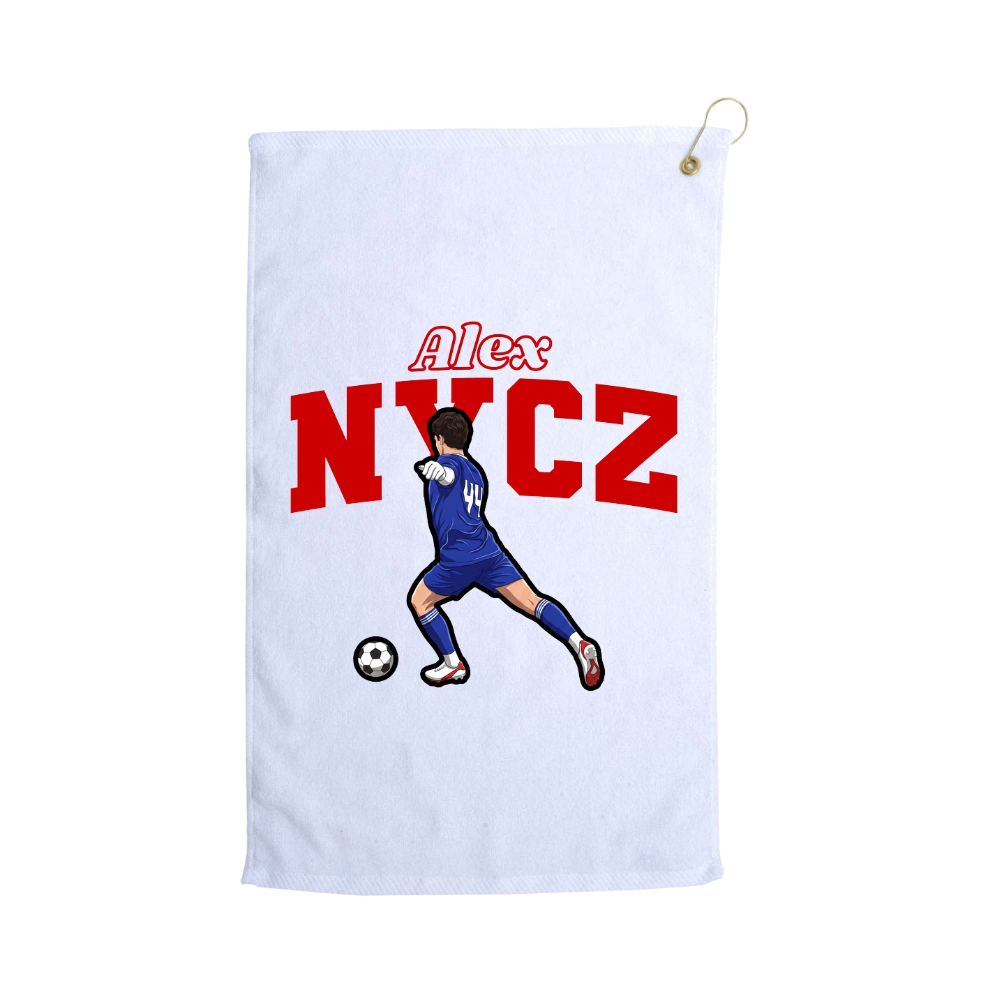 Golf Towel — Name Arch in White