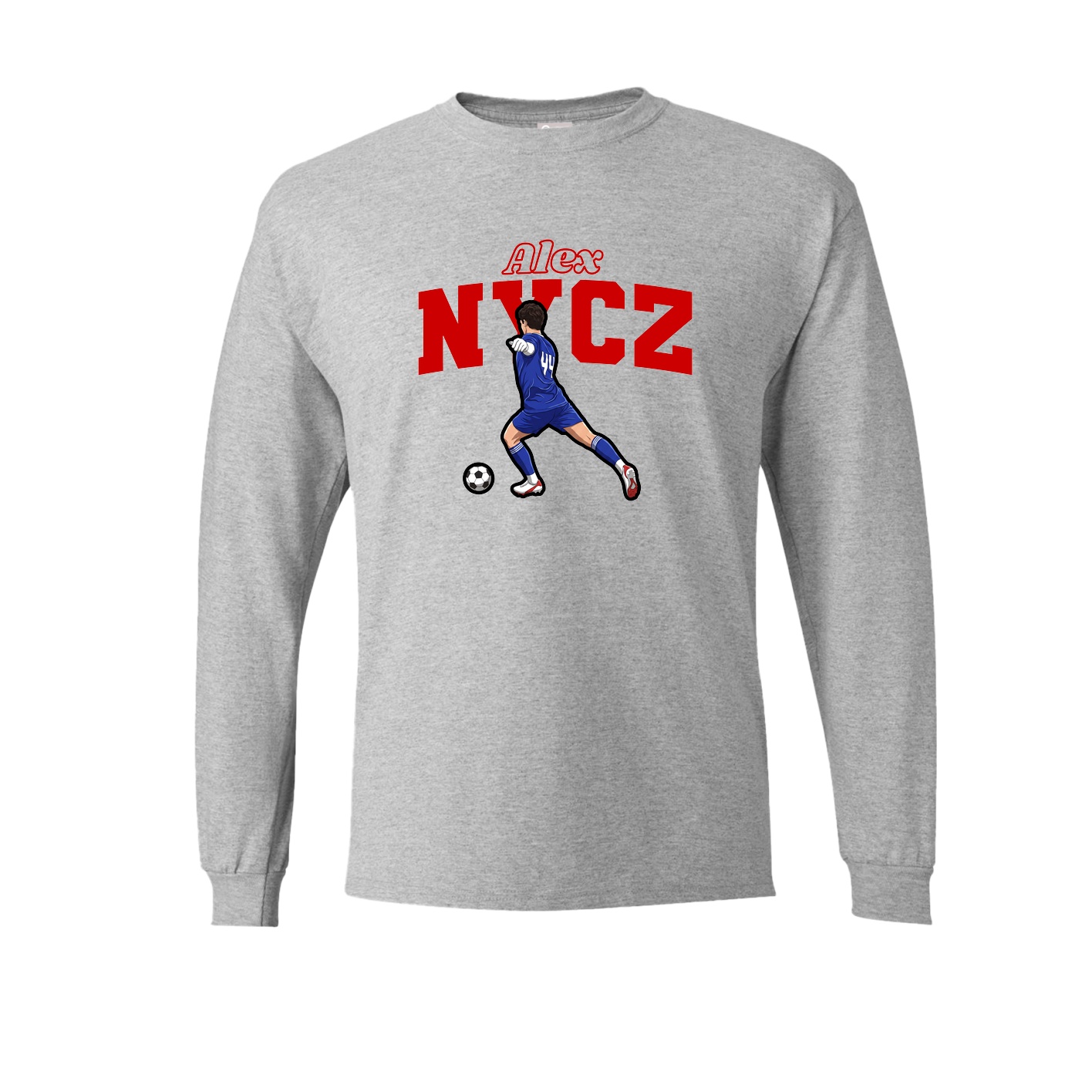 Long Sleeve Tee — Name Arch in Grey