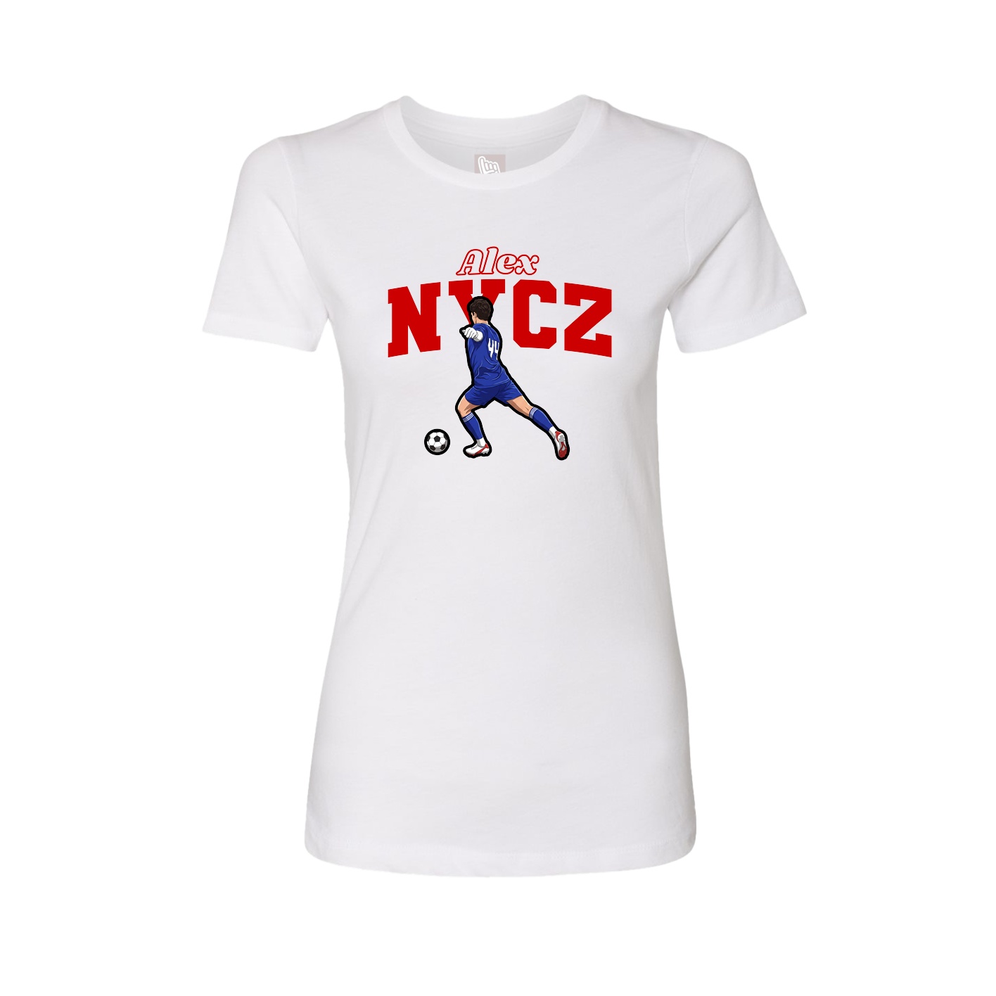 Fitted Women's Tee — Name Arch in White