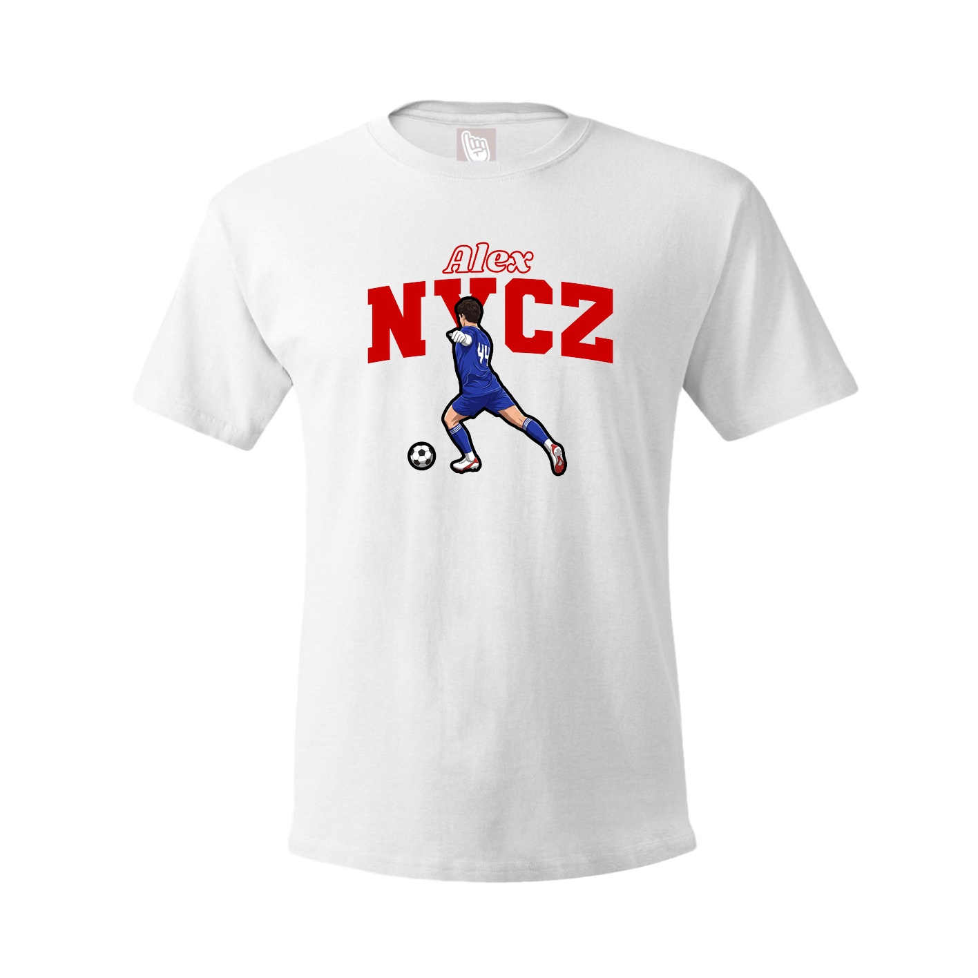 Youth Tee — Name Arch in White